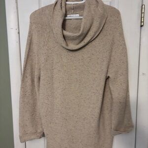 Cozy Cowl Neck Sweater - Tan